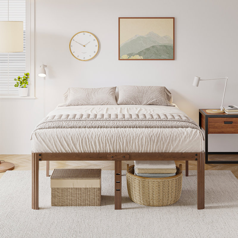 Amylia 14 Heavy Duty Metal Bed Frame Non Swaying Noiseless Underbed Storage Williston Forge Size Full